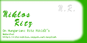 miklos ritz business card